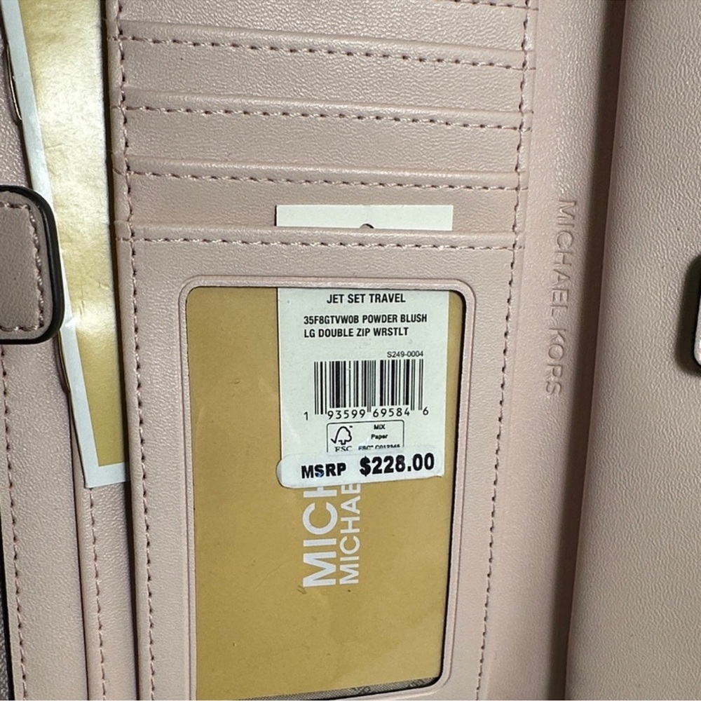 Michael Kors Jetset Brown and Blush Pink Wristlet/Phone Holder - Picture 8 of 15